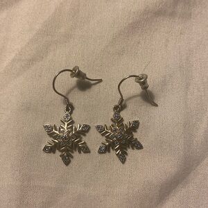 They are silver and blue snow flakes.Cute for winter.